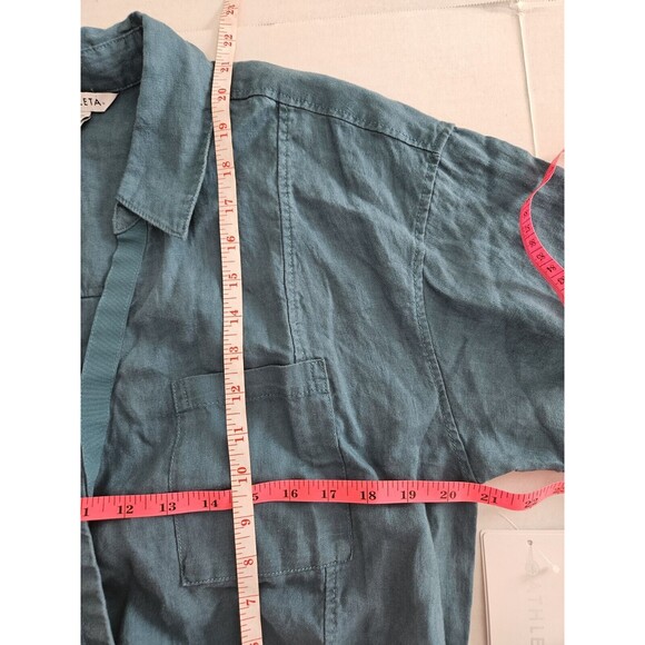 Athleta Playa Linen Tie Top Size Large Wrap Stretch Waist NWT - Picture 6 of 11